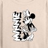 Women's - Disney - Minnie Black And White Lightweight French Terry Wide Neck Long Sleeve Shirt - 2 of 4