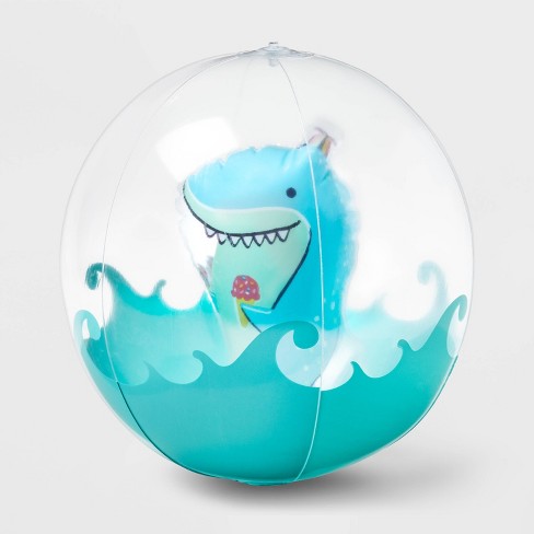 Splash-n-Swim Inflatable Beach Ball Shark Big Bite Blue Sand Water Toy 20-inches 