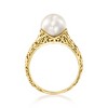 Ross-Simons 9-9.5mm Cultured Pearl Filigree Ring in 14kt Yellow Gold - 4 of 4