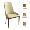 LeisureMod Modern Dining Chair Upholstered in Leather with Brown Rubberwood Legs Accent Kitchen Room Side Chairs Viva Series - 4 of 4