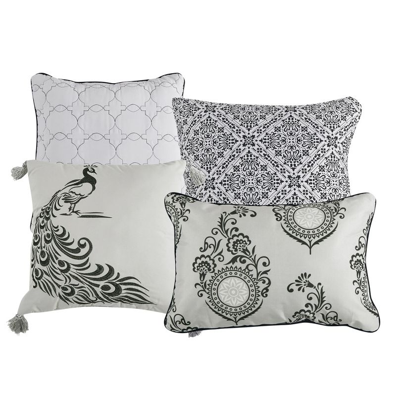 Esca Harini Warm & Cozy 7 Piece Comforter Set: 1 Comforter, 2 Shams, 3 Cushions, 1 Breakfast Pillow - Gray, 2 of 6