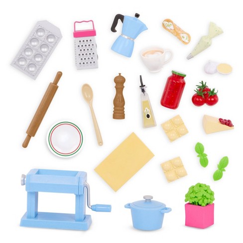 Our Generation Perfectly Fresh Mini Fridge & Play Food Accessory Set for  18 Dolls