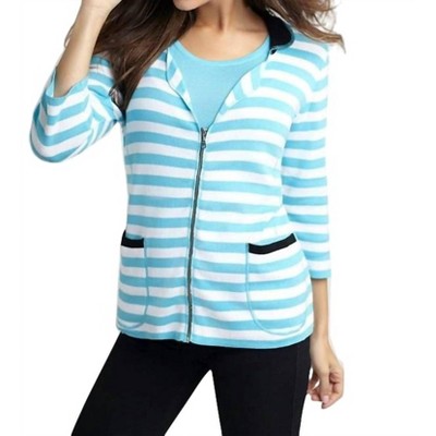 Women's Colorblock Striped Cardigan - ANGEL