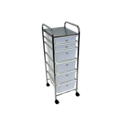 J&V TEXTILES Rolling Storage Cart and Organizer with Plastic Drawers
