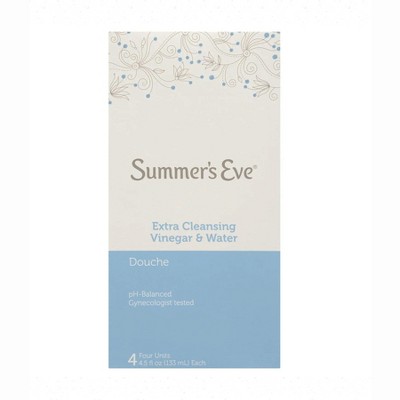 Summer's Eve Extra Cleansing Vinegar & Water Douche, 4 Count, 4.5 oz Each