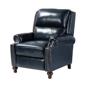 Elisabete Modern Wingback Genuine Leather Recliner with Vintage Nail Head Trim for Living Room and Bedroom  | ARTFUL LIVING DESIGN - 1 of 4