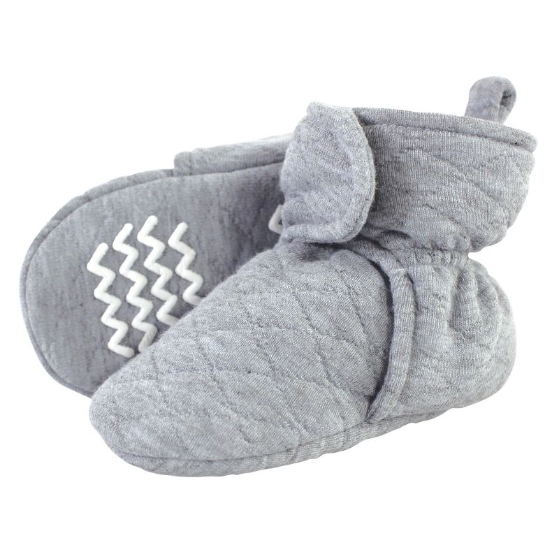 Hudson Baby Baby and Toddler Quilted Booties, Heather Gray, 1 of 4