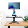 Mount-It! Electric Standing Desk Converter, Motorized Tabletop Sit Stand Desk with Monitor Mount, Freestanding 28" Wide Platform - 2 of 4