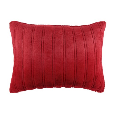 Red velvet pillow store shams