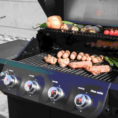 Mesa Black Stainless Steel 4-Burner Propane Gas Grill with Side Burner