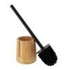 Evideco French Home Goods Natural Bamboo Toilet Brush and Holder Set - Durable Wooden Bathroom Ensemble - 2 of 4