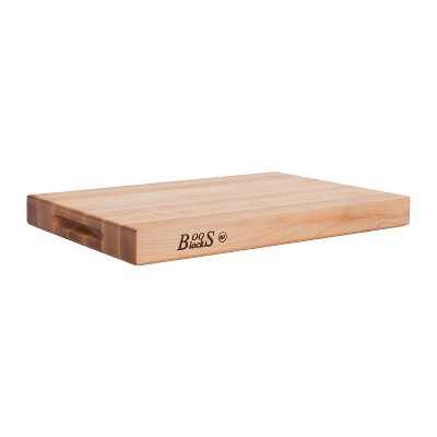 John Boos Platinum Commercial Series Maple Wood Edge Grain Reversible Kitchen Countertop Butcher Block Cutting Board, 18 x 12 x 1.75 Inches