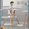SUGIFT Convertible Wooden Baby HighChair with Adjustable Legs & Removable Double Tray - 3 of 4