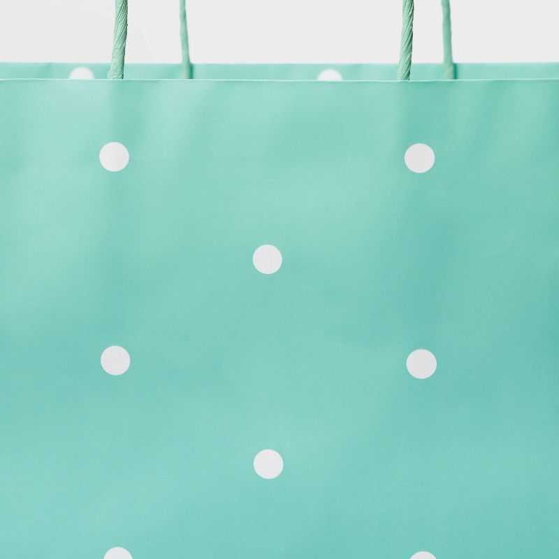 XL Dot GiftBag Mint - Spritz&#8482;: Giant Polka Dotted, Blue, for Baby Shower & All Occasions, with Soft Handles, 3 of 4