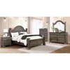 Vynxaria 1pc Traditional Gray Nightstand, Solid Wood/Wood Veneer, Felt-Lined Top Drawer, USB Charger, Satin Nickel Knobs/Pulls, Bracket Feet - 3 of 4