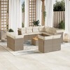 vidaXL Patio Sofa Set with Cushions Outdoor Furniture 12 Piece Poly Rattan - Beige and Cream - 2 of 4