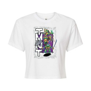 Women's - Teenage Mutant Ninja Turtles - Donatello, Raphael, Leonardo, & Michelangelo Cropped Graphic T-Shirt - 1 of 4