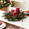 8 Pcs 11 Inch Small Candle Rings Wreaths Artificial Pine Red Berries Pine Cone Faux Christmas Table Centerpiece Decor - 4 of 4