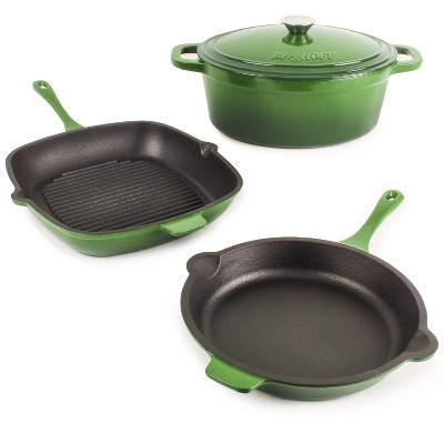 Berghoff Neo 5pc Cast Iron Cookware Set, 5qt. & 8qt. Covered Dutch Ovens,  10 Fry Pan, Green : Target