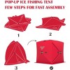 Portable Pop-Up Ice Fishing Tent, Spacious 3 to 4 Person Ice Fishing Shelter, Weather Resistant Winter Fishing Shelter Includes 2 Zipper Doors - 3 of 4