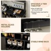 47" Farmhouse Coffee Bar Cabinet with Storage, Buffet Cabinet with Charging Station, 5 Hooks, Goblet Holder & Wine Rack for Living Room, Kitchen - 3 of 4