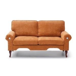 TiramisuBest Convertible 3-in-1 Velvet Sofa Bed, Sleeper Loveseat Chaise Lounge with Adjustable Backrest for Living & Small Spaces (Beige) - 1 of 4