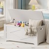 39.4" Storage Chest, Wooden Storage Bench with Safety Hinge, Easy Assembly, Farmhouse Style Large Toy Chest for Entryway, Living Room, Bedroom - 3 of 4
