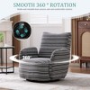 Sapphtopaz Modern Accent Chair with Striped Upholstered Swivel Leisure Single Chair with Metal Bracket Armrest for Living Room, Bedroom - 3 of 4