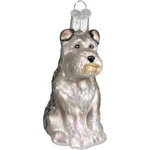 Old World Christmas Hanging Glass Tree Ornament, Grey Schnauzer - 1 of 2