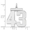 Black Bow Jewelry Sterling Silver, Athletic Collection, Large Polished Number 43 Pendant - 2 of 3
