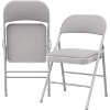 Folding Chairs Set of 2, PU Upholstered Foldable Chairs with Metal Frame, for Dining Room, Wedding, Commercial Banquet, Gray - 4 of 4