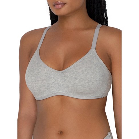 Smart & Sexy Women's Comfort Cotton Scoop Neck Unlined Underwire Bra Light  Grey Hether 34DDD