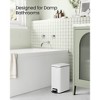Designer Fluted Bathroom Trash Can - 1.6-Gallon Stainless Steel Bin with Soft-Close Lid & Pedal, Slim Space-Saving - 2 of 4