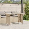 vidaXL Patio Table with Glass Top Brown 43.3"x26.8"x27.6" Poly Rattan - 3 of 4