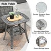 Venice 10pc Wicker Outdoor Patio Furniture Set Conversation Sofa with a Metal Fire Pit, Swivel Chair and Cushions - 3 of 4