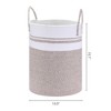 Unique Bargains Handcrafted Cotton Rope Widened Handles Storage Basket for Blankets, Clothes - 2 of 4