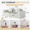 Modular Sofa With Oversized Sleeper Conversion, Cloud Velvet Couch Set With Deep Seats And Wide Armrests For Living Room-Maison Boucle - 3 of 4