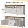 Farmhouse TV Stand for up to 55 Inch TV - Modern Entertainment Center with Barn Door, Wooden TV Console-Media Storage, White - 2 of 4
