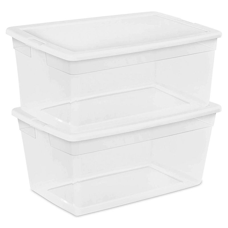 Sterilite 90 Quart Storage Box Container with Clear Base & White Lid, 4 of 7