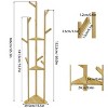 2 In1 Large Heavy Duty Bamboo Coat Rack Freestanding Clothes Hall Tree Corner Stand with 3 Tier Storage Shelf & 7 Hooks for Bedroom - 4 of 4