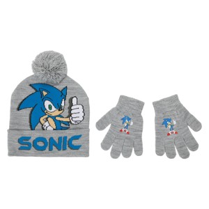 Sonic the Hedgehog Youth Cuffed Beanie and Gloves Set - 1 of 4