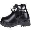 bebe Toddlers Girl's Comfy and Cute Chelsea Ankle Boots with Knit, bebe Bow and Grommets - 3 of 4