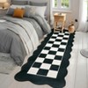 Modern Checkered Bordered Area Rug Machine Washable Rug - 2 of 4