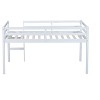 NicBex Twin/Full Solid Rubber Wood Loft Bed with Ladder & Strengthened Slats,Modern Bed Frame for Kids Room,Bedroom - 4 of 4