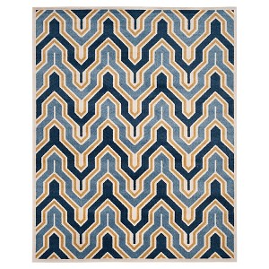 Ivory/Gold Abstract Loomed Area Rug - (9