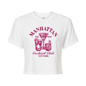 Women's - Instant Message - Manhattan Cocktail Club Cropped Graphic T-Shirt - 1 of 4