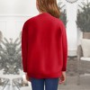 Girls Christmas Pullover Sweater Holiday Knitwear Crew Neck Long Sleeve Sweater with Festive Pattern - 3 of 3