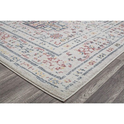 Enchanted Garden Blue Floral 5'x7' Stain-Resistant Area Rug