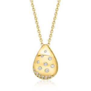 Ross-Simons 0.20 ct. t.w. Scattered-Diamond Teardrop Necklace in 18kt Gold Over Sterling Size 18 - 1 of 3