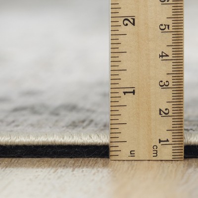 Kamran Blue and Coral Vintage Washable 5' x 7' Area Rug